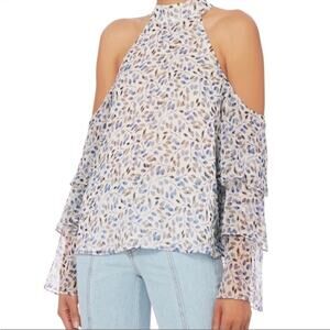 Intermix Nora Cold Shoulder floral flowy 100% Silk